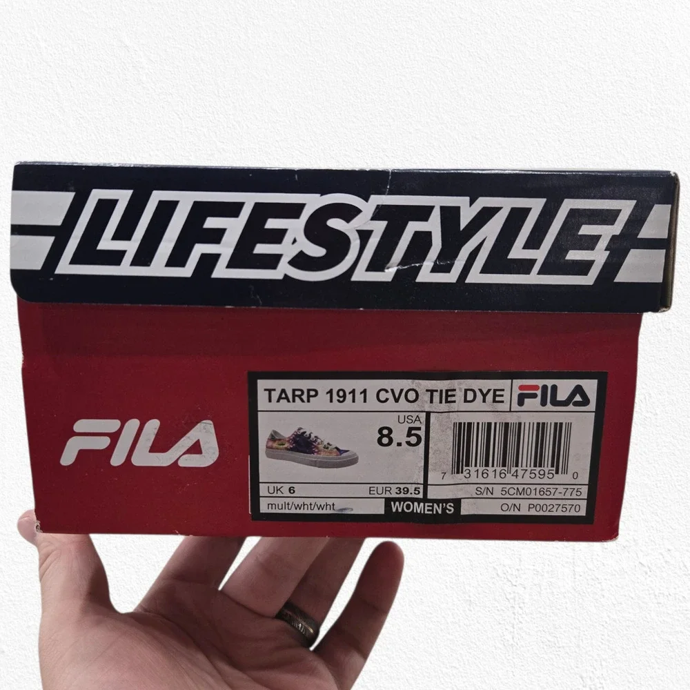 FILA Tarp 1911 CVO Tie Dye Lace Canvas Sneakers Size 8.5 NIB Colorful Retro